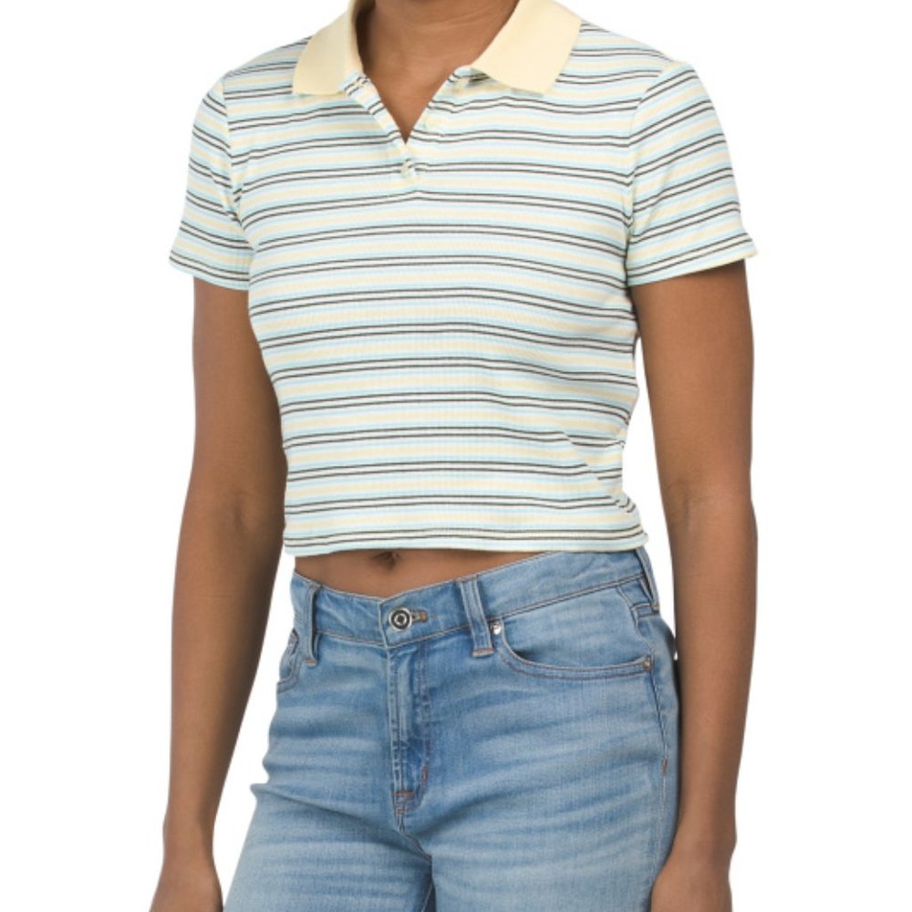 Levis Jeni Cropped Hyacinth Polo Top NWT